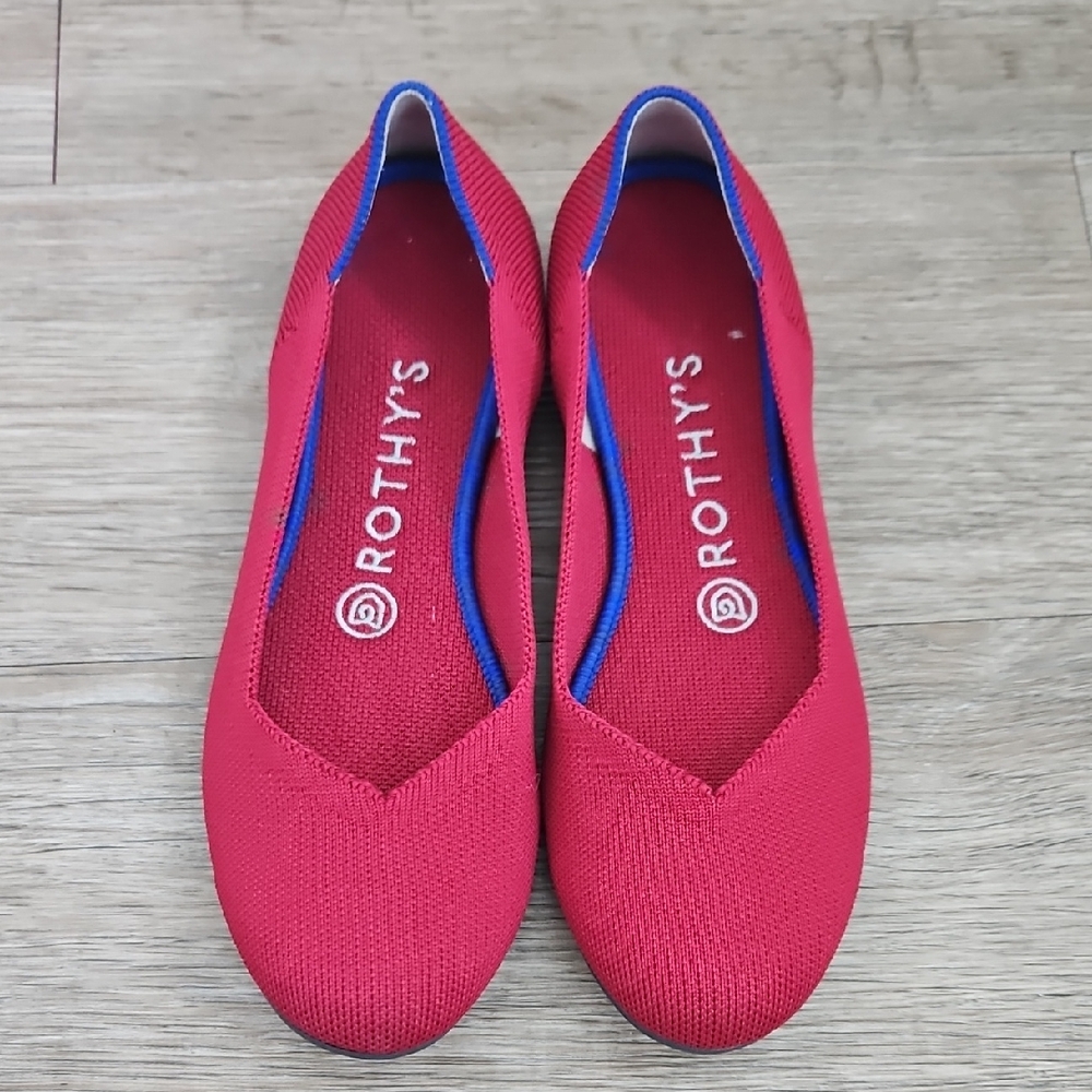 Rothy's Women's Red Flats Size 7 But Feels More Like 6 1/2